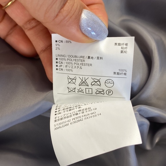 2/$25 Formal beige tan button up high neck pea coat mediumweight Jacket sz small - Picture 5 of 9